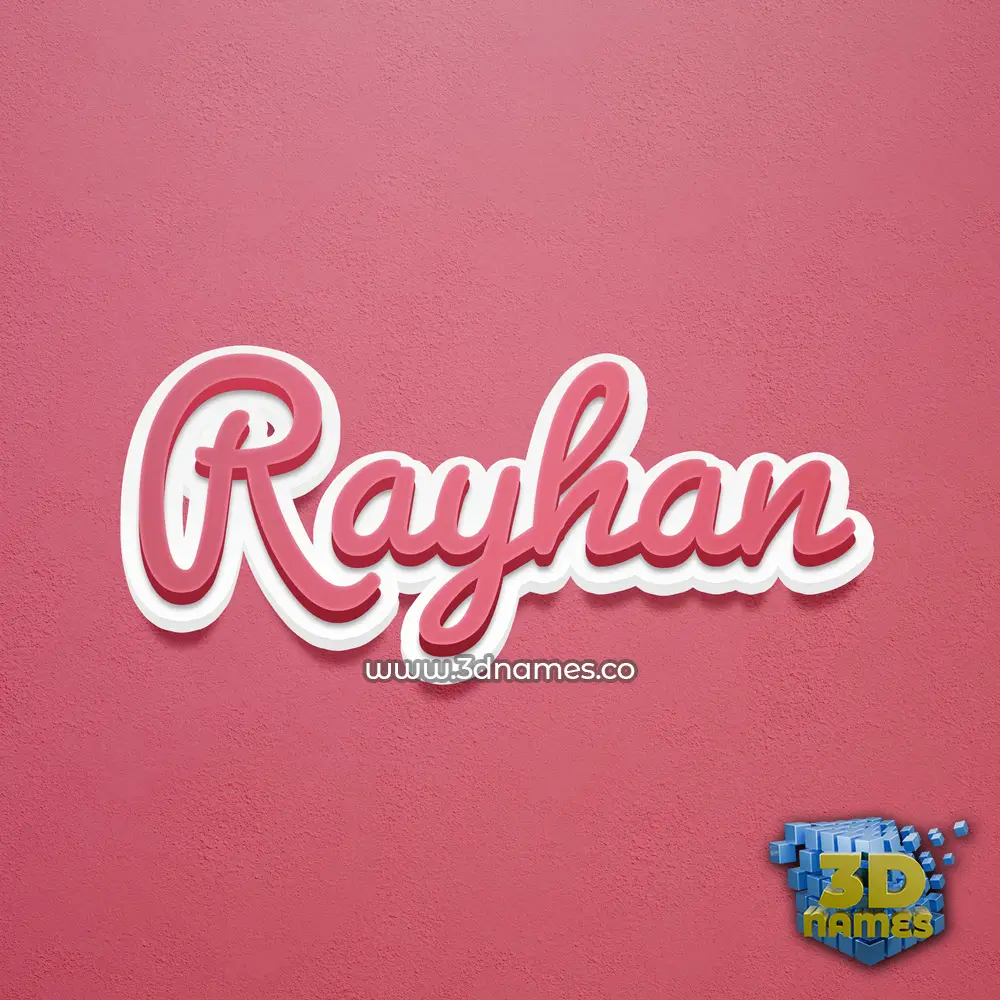 rayhan in Red Scribble style - 3D name wallpaper