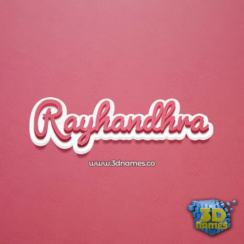 rayhandhra in Red Scribble style - 3D name wallpaper