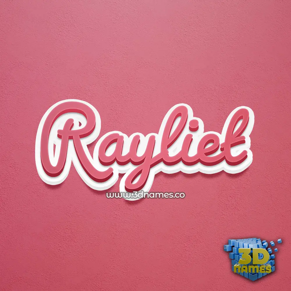 rayliet in Red Scribble style - 3D name wallpaper