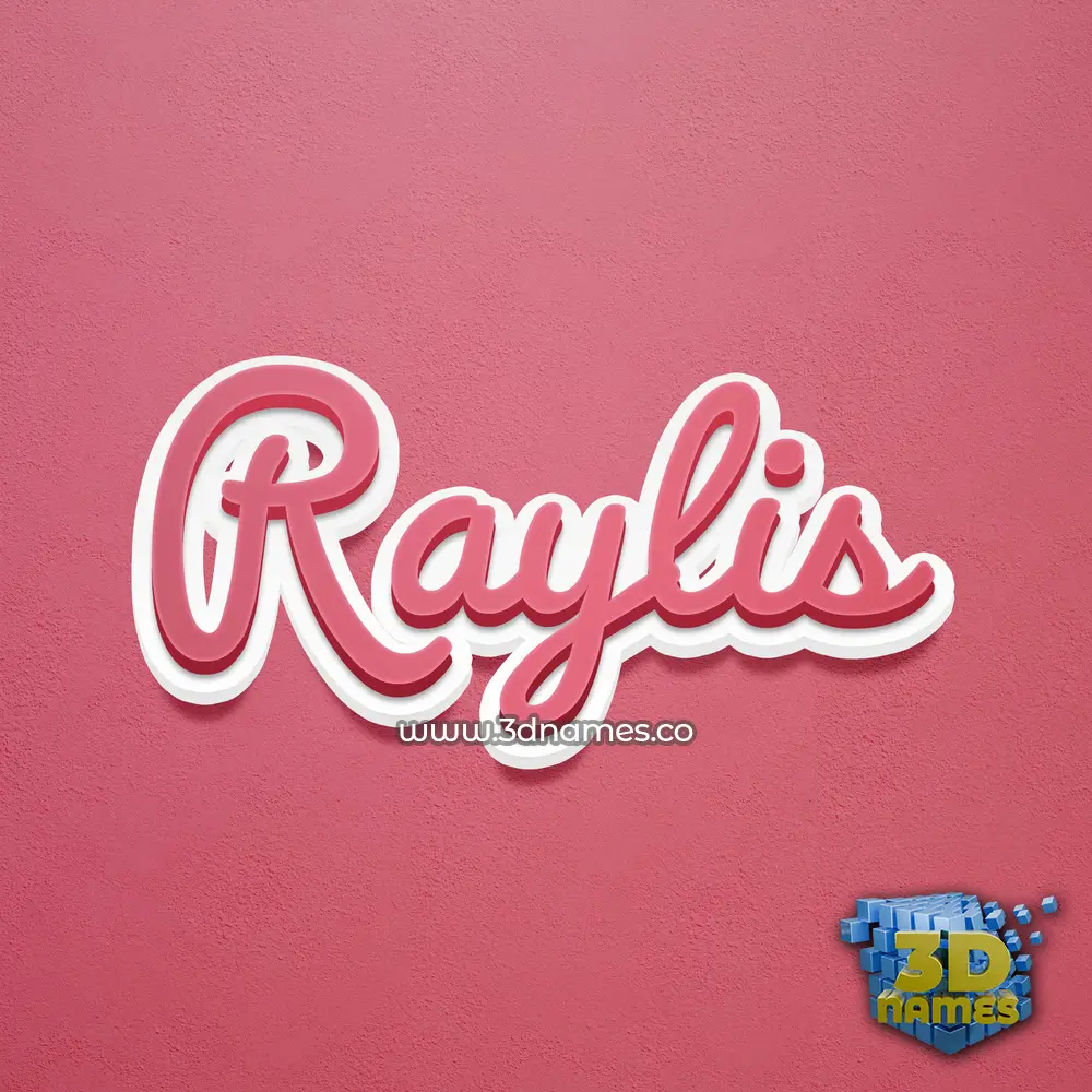 raylis in Red Scribble style - 3D name wallpaper