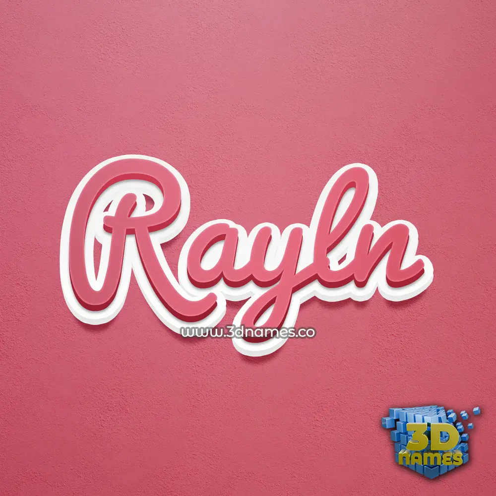 rayln in Red Scribble style - 3D name wallpaper