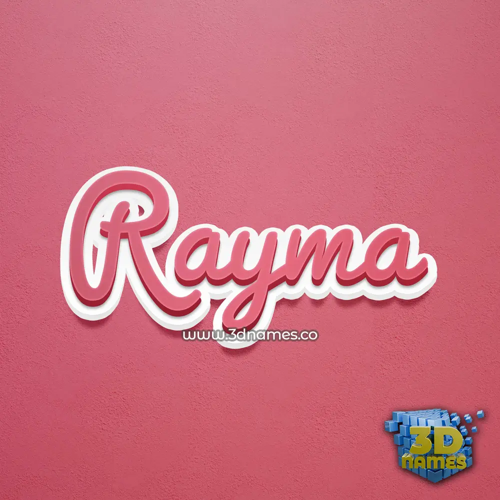 rayma in Red Scribble style - 3D name wallpaper
