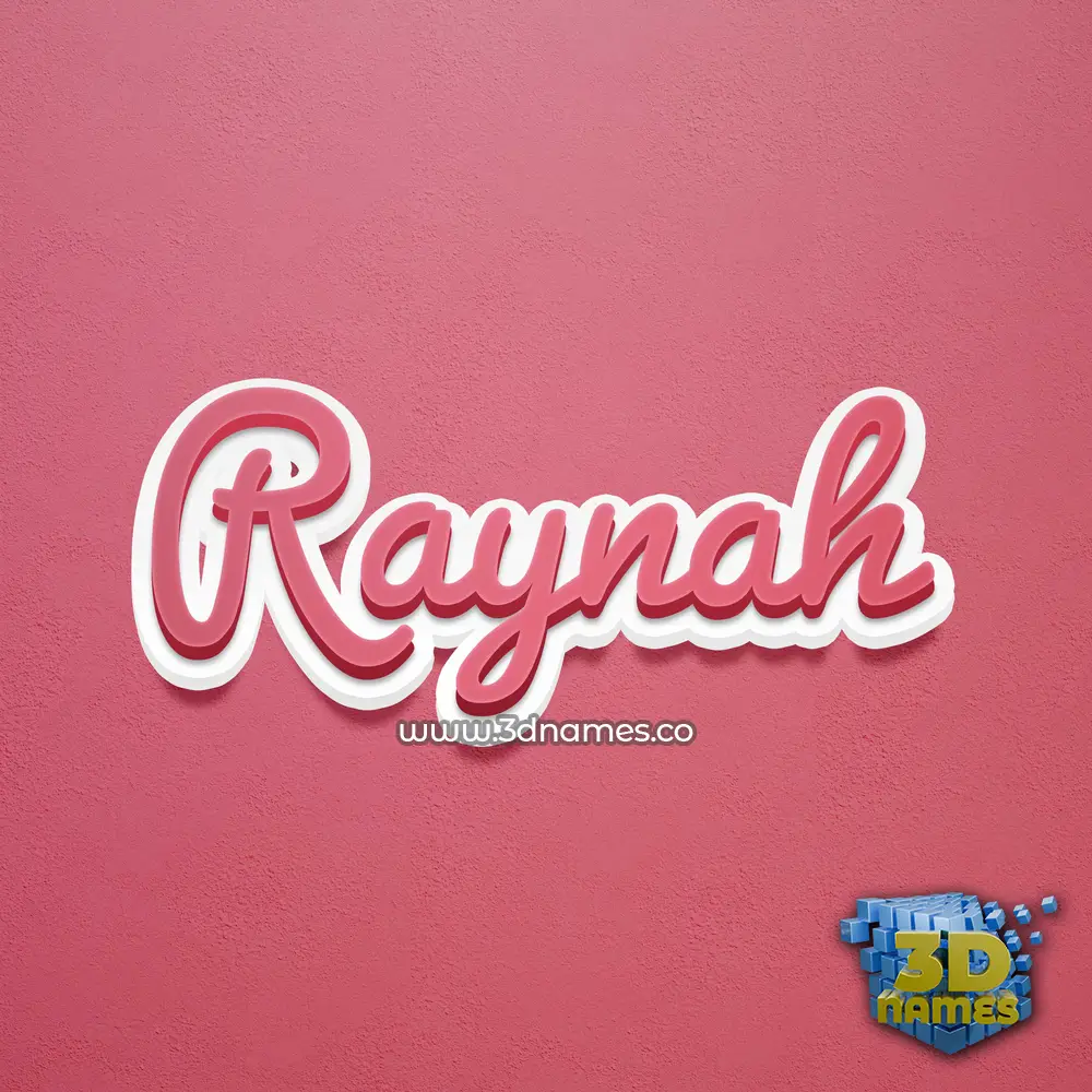 raynah in Red Scribble style - 3D name wallpaper