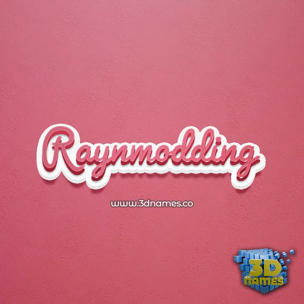 raynmodding in Red Scribble style - 3D name wallpaper