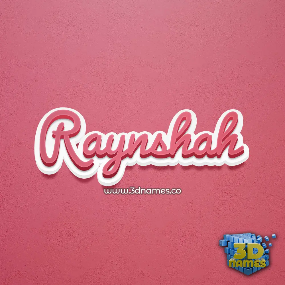 raynshah in Red Scribble style - 3D name wallpaper
