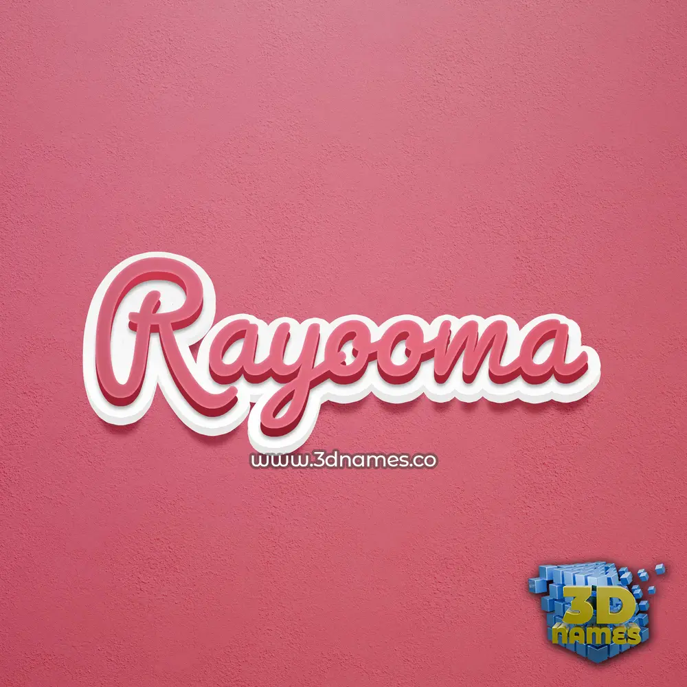 rayooma in Red Scribble style - 3D name wallpaper