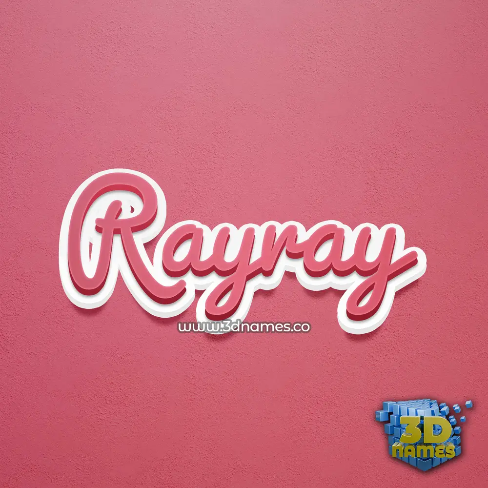 rayray in Red Scribble style - 3D name wallpaper