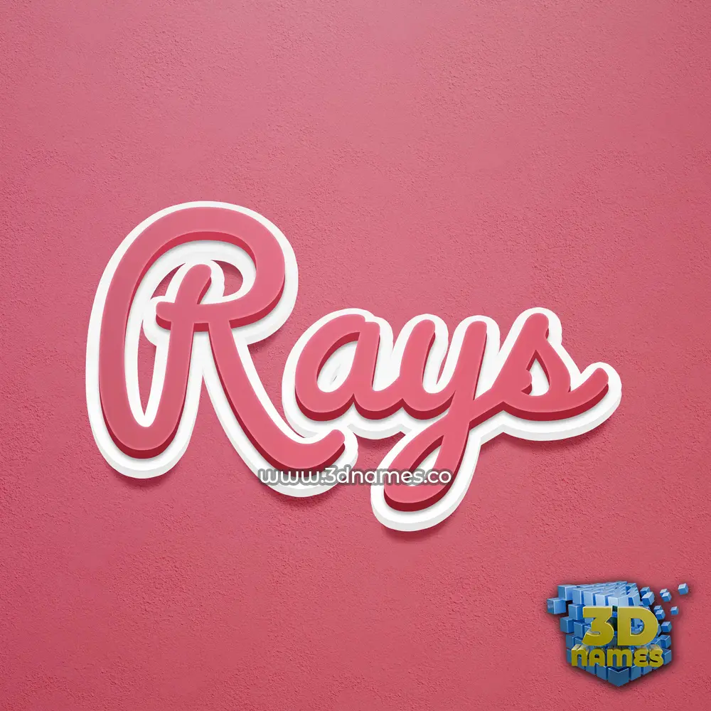 rays in Red Scribble style - 3D name wallpaper