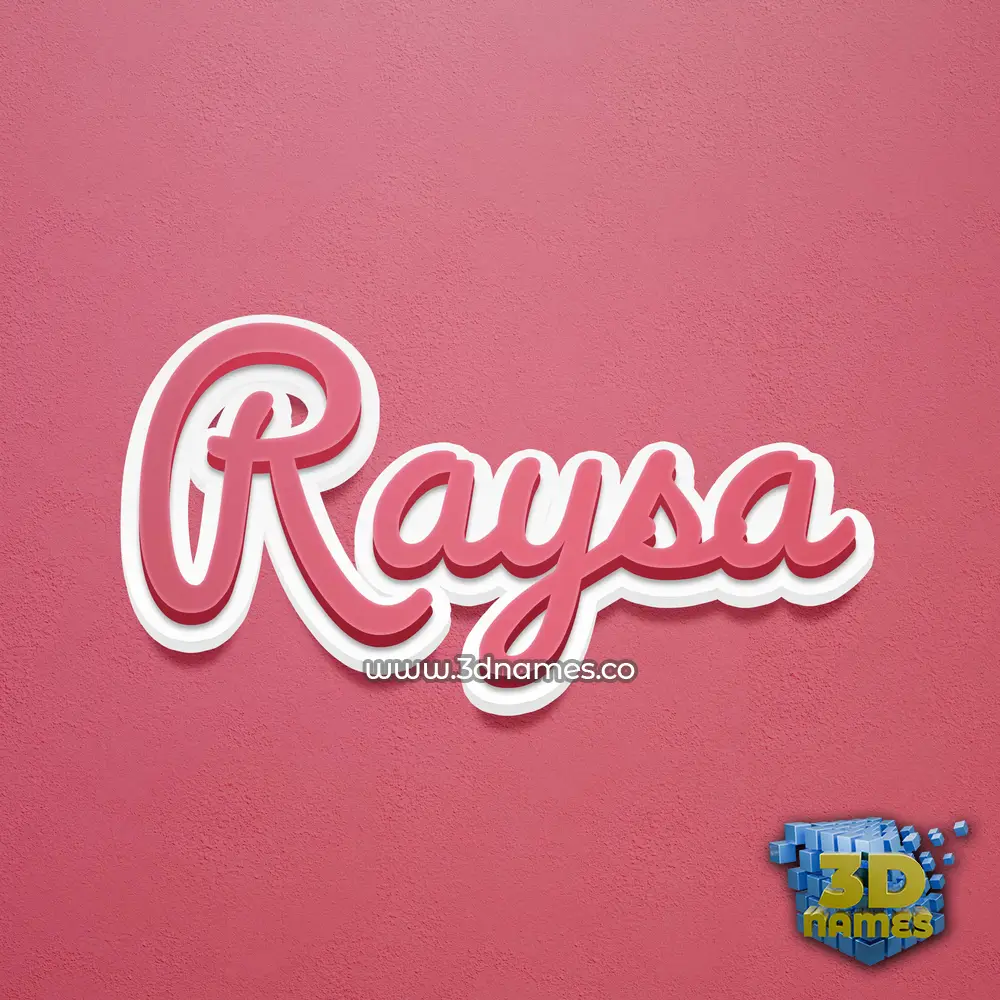 raysa in Red Scribble style - 3D name wallpaper