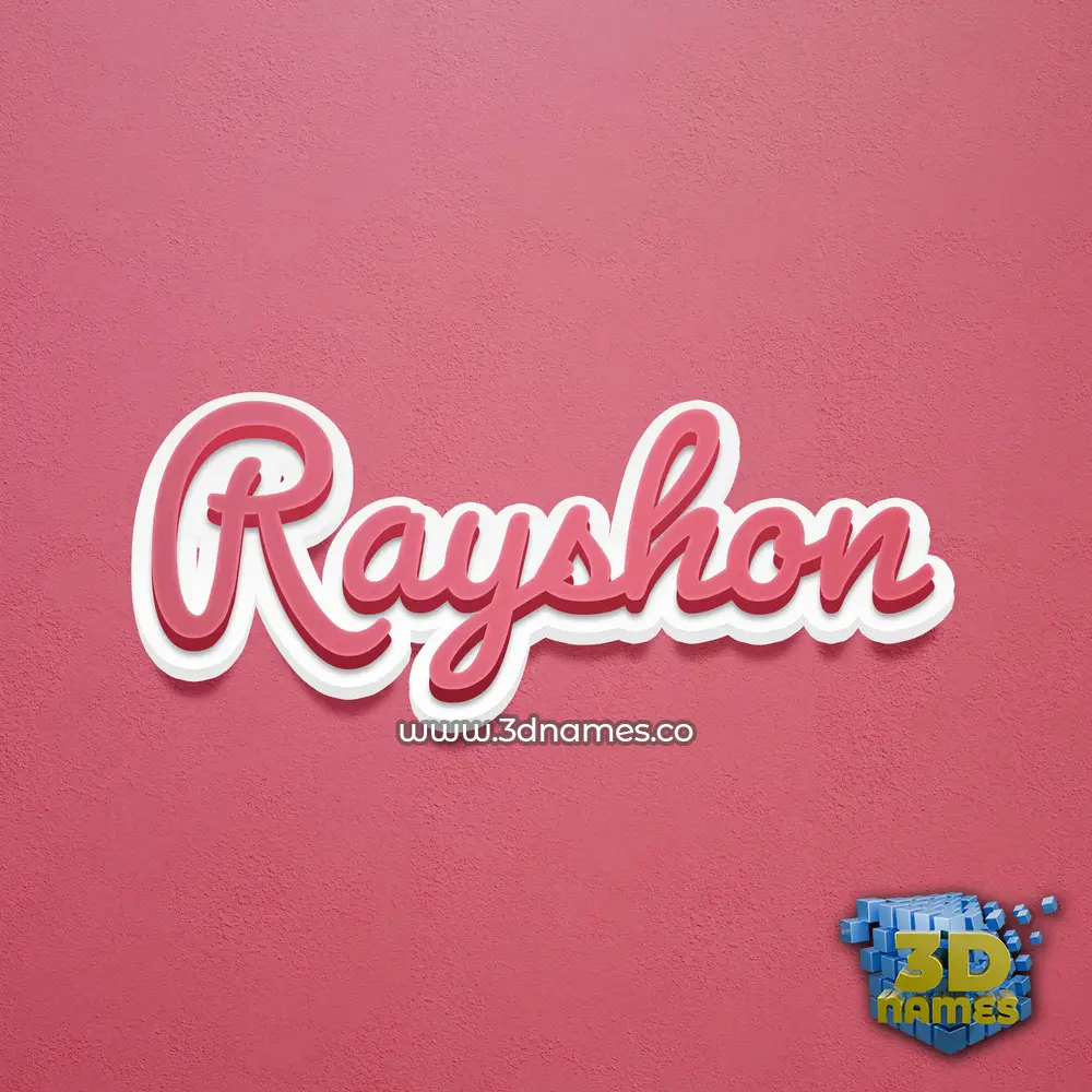 rayshon in Red Scribble style - 3D name wallpaper