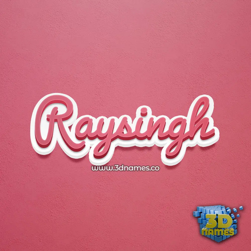 raysingh in Red Scribble style - 3D name wallpaper