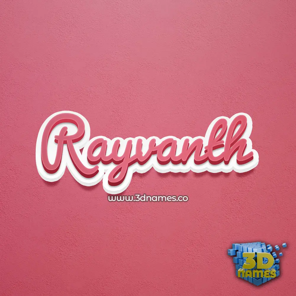 rayvanth in Red Scribble style - 3D name wallpaper