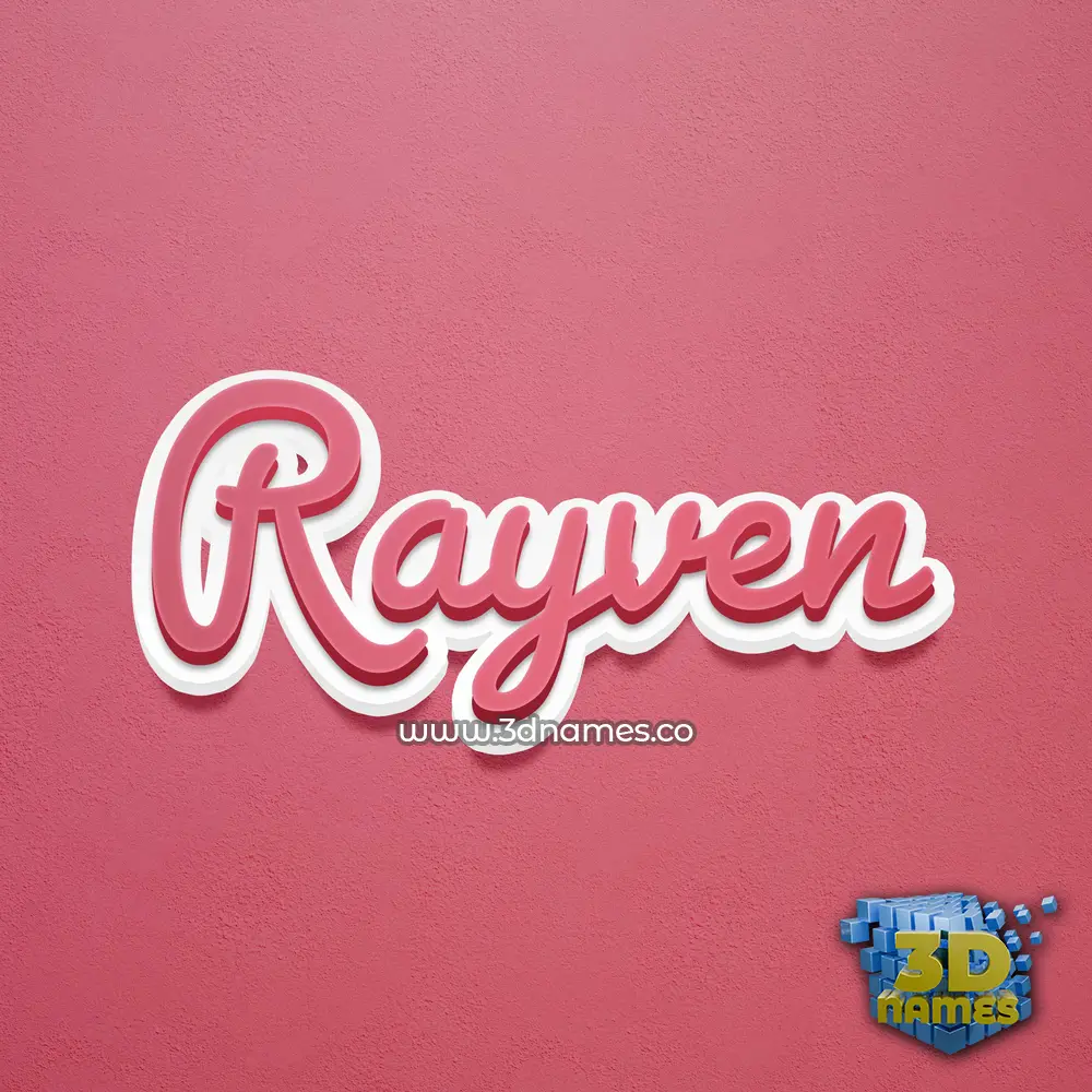 rayven in Red Scribble style - 3D name wallpaper