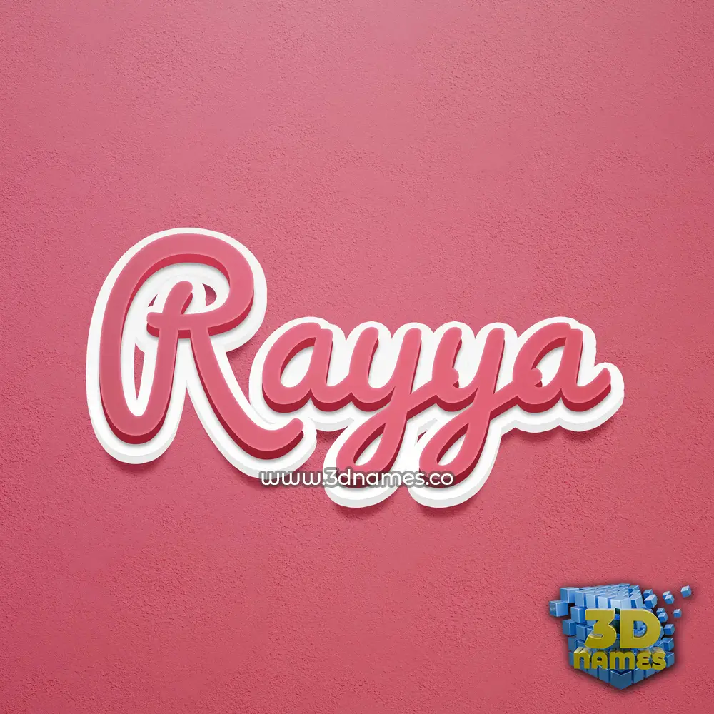 rayya in Red Scribble style - 3D name wallpaper