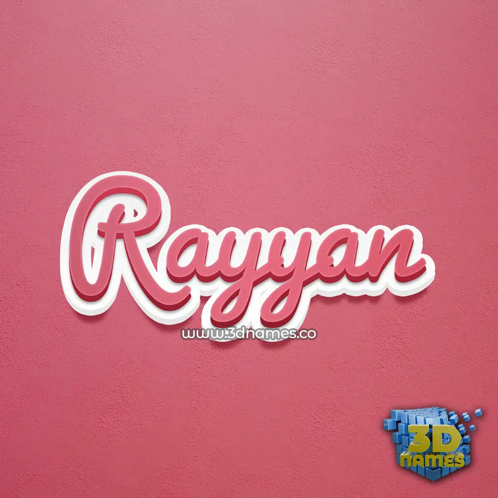 rayyan in Red Scribble style - 3D name wallpaper