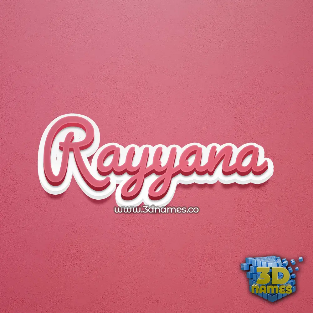 rayyana in Red Scribble style - 3D name wallpaper