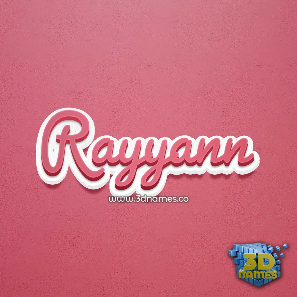 rayyann in Red Scribble style - 3D name wallpaper