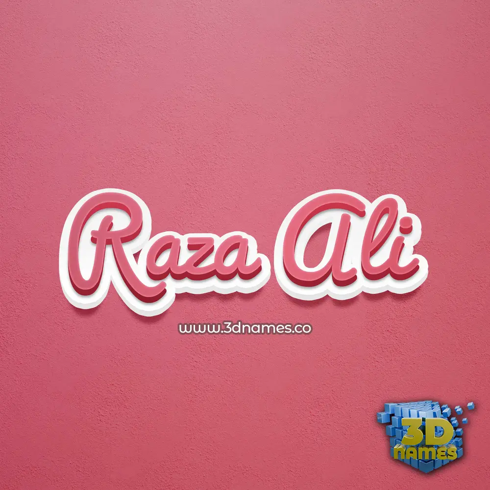 raza ali in Red Scribble style - 3D name wallpaper