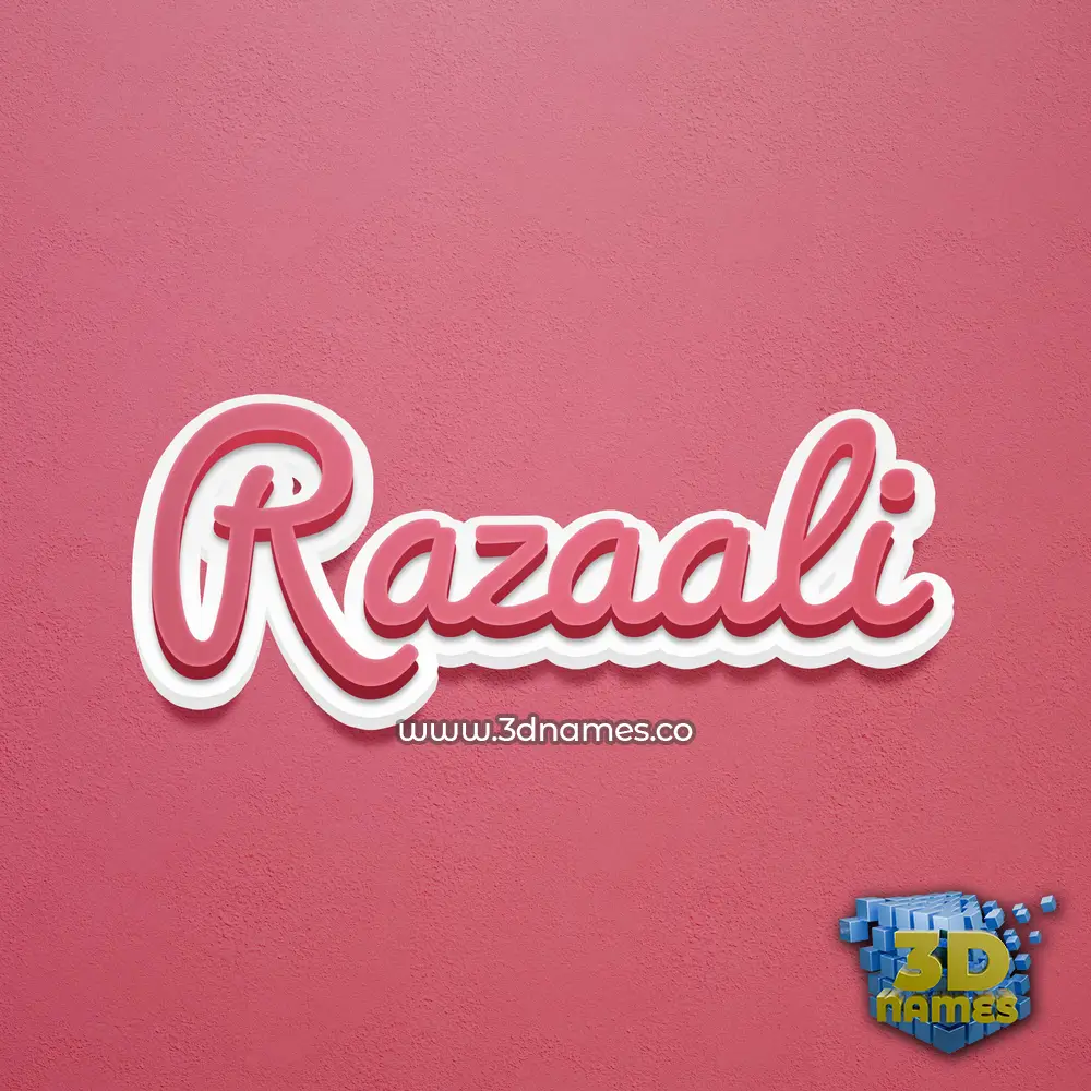 razaali in Red Scribble style - 3D name wallpaper