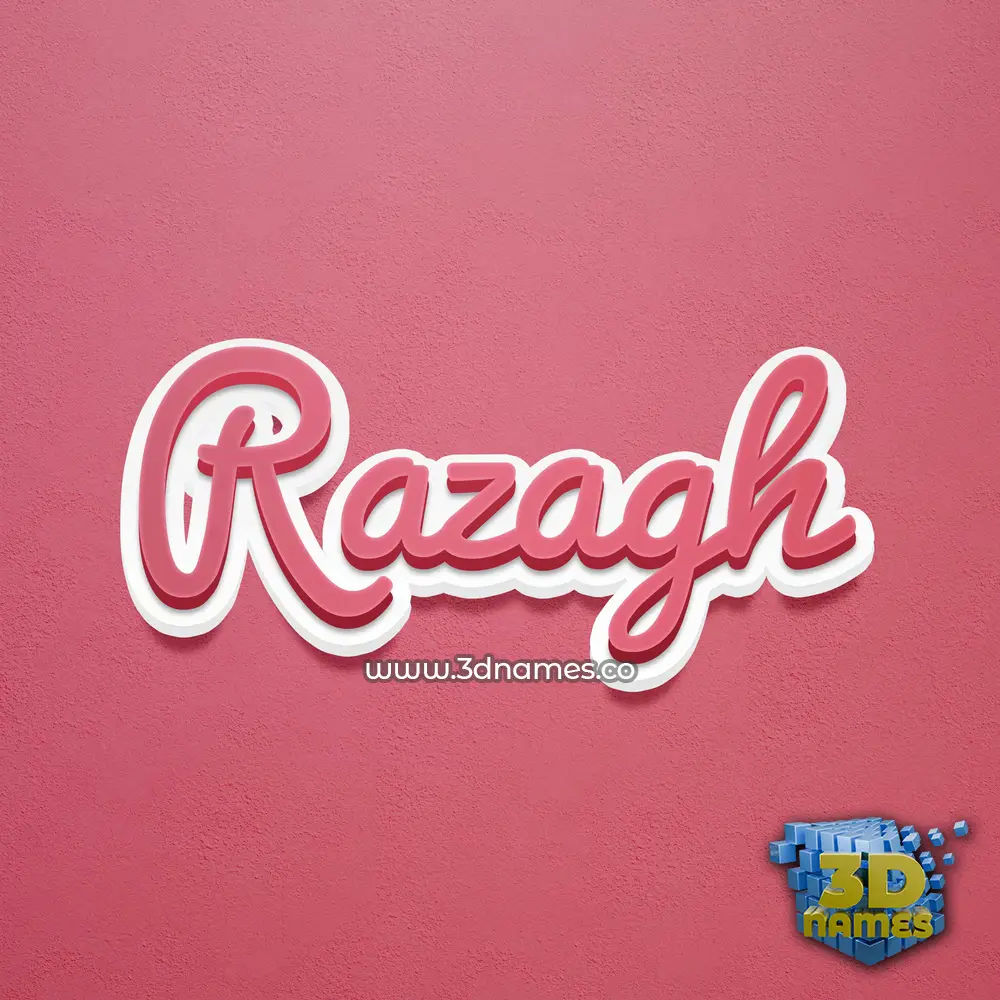razagh in Red Scribble style - 3D name wallpaper