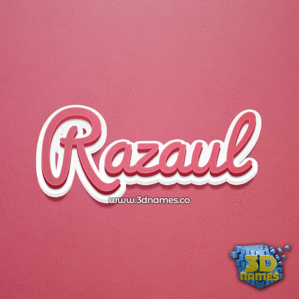 razaul in Red Scribble style - 3D name wallpaper