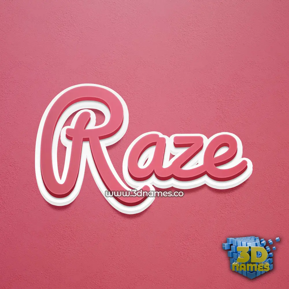 raze in Red Scribble style - 3D name wallpaper