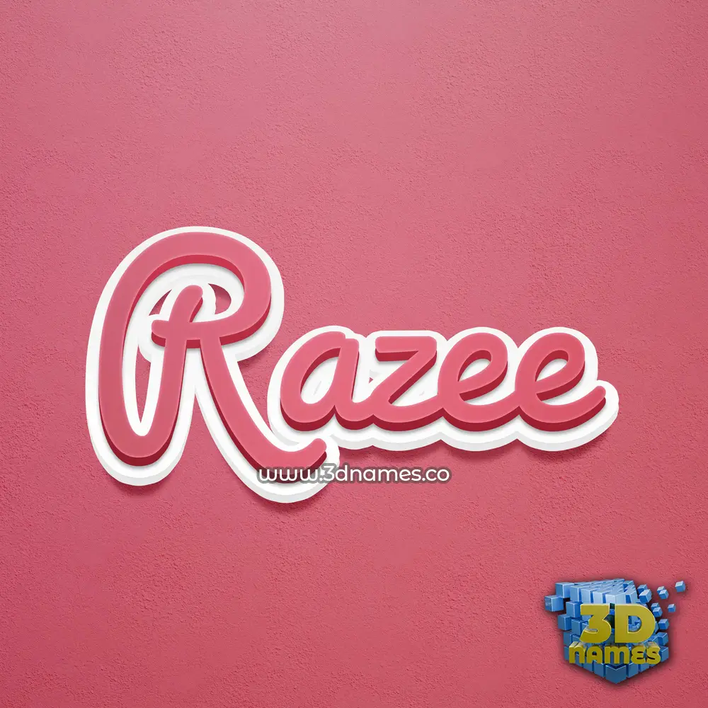 razee in Red Scribble style - 3D name wallpaper
