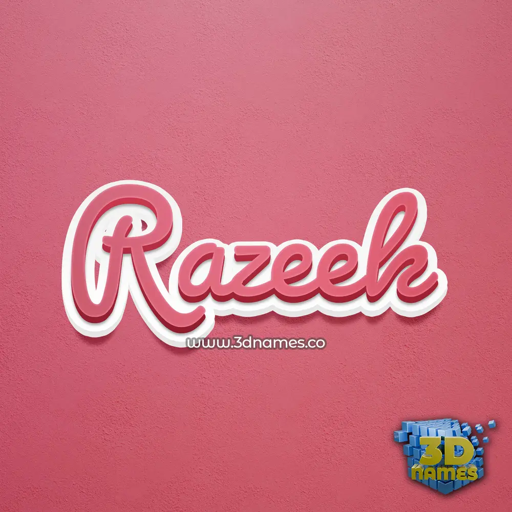 razeek in Red Scribble style - 3D name wallpaper