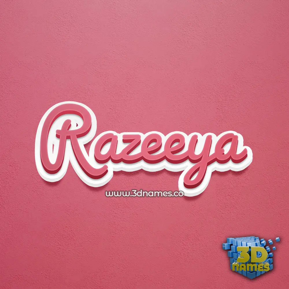 razeeya in Red Scribble style - 3D name wallpaper