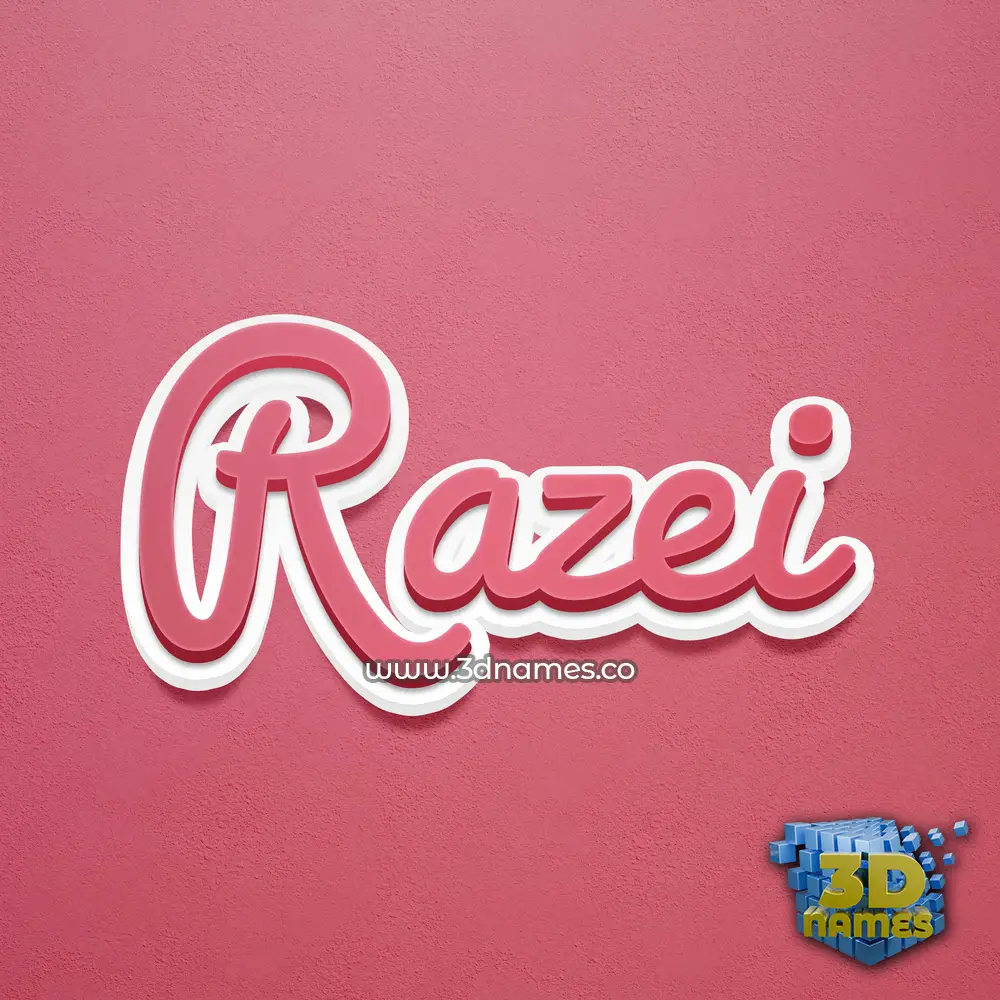 razei in Red Scribble style - 3D name wallpaper