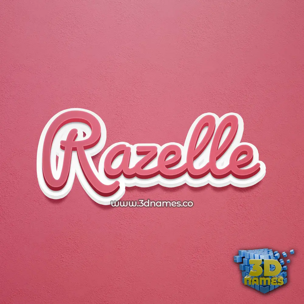 razelle in Red Scribble style - 3D name wallpaper