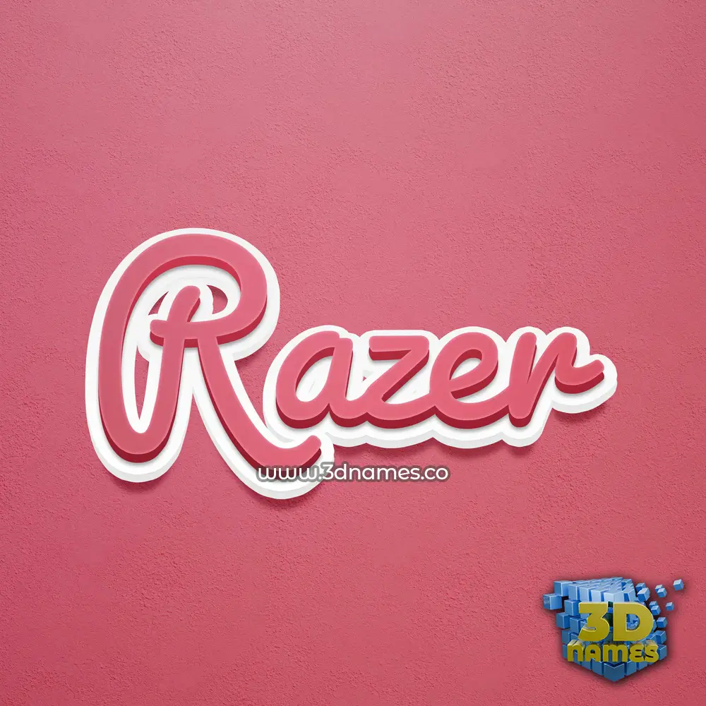 razer in Red Scribble style - 3D name wallpaper