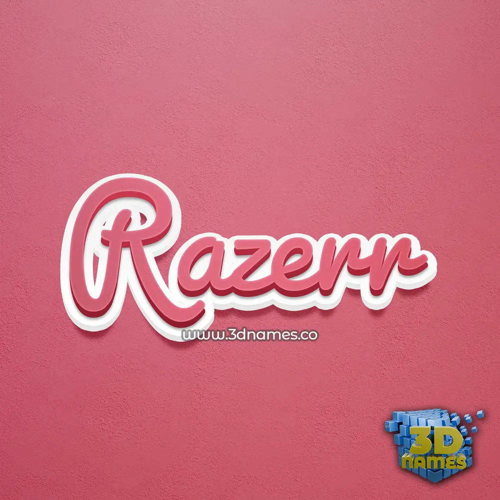 razerr in Red Scribble style - 3D name wallpaper