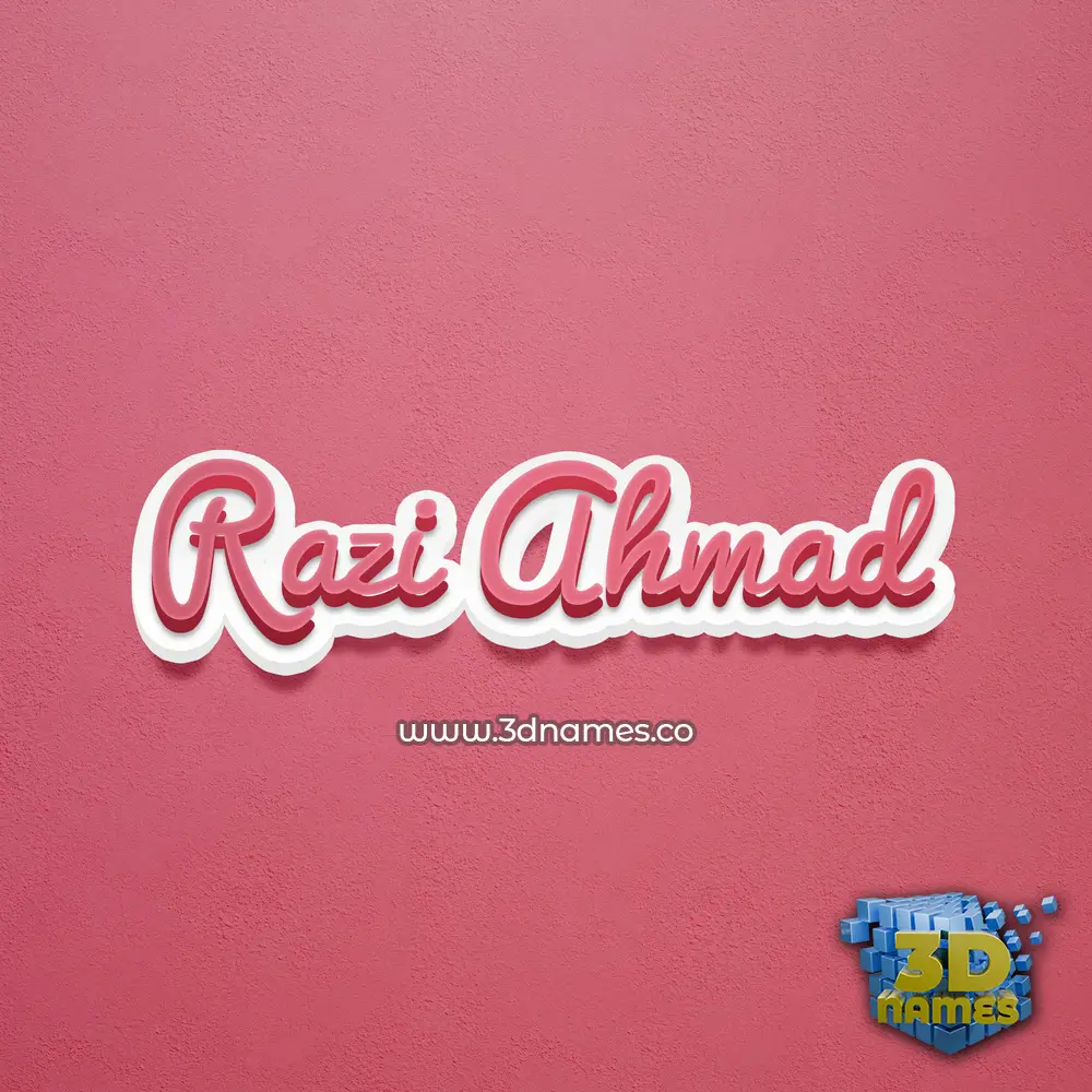 razi ahmad in Red Scribble style - 3D name wallpaper