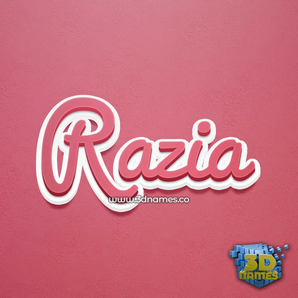 razia in Red Scribble style - 3D name wallpaper
