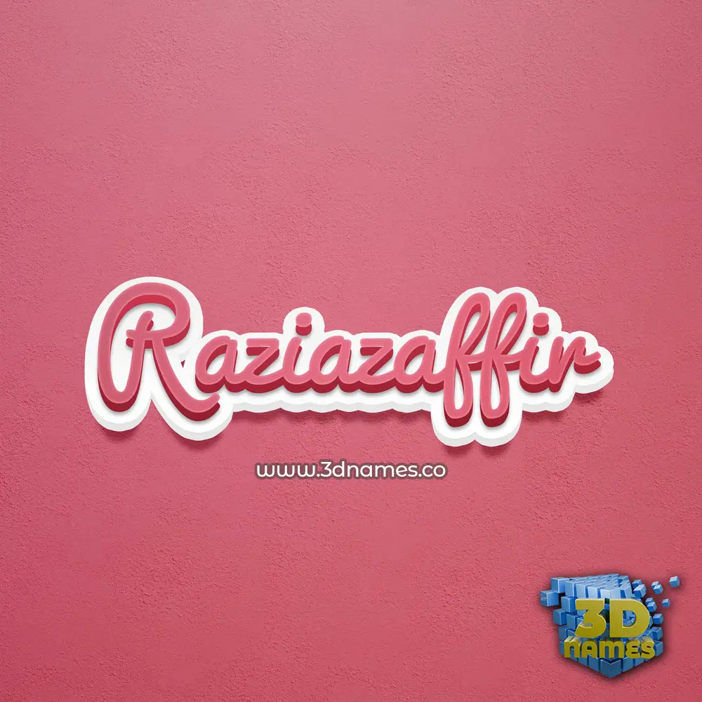 raziazaffir in Red Scribble style - 3D name wallpaper