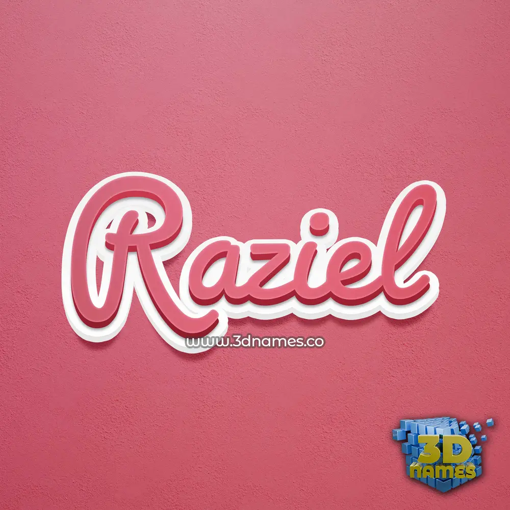 raziel in Red Scribble style - 3D name wallpaper