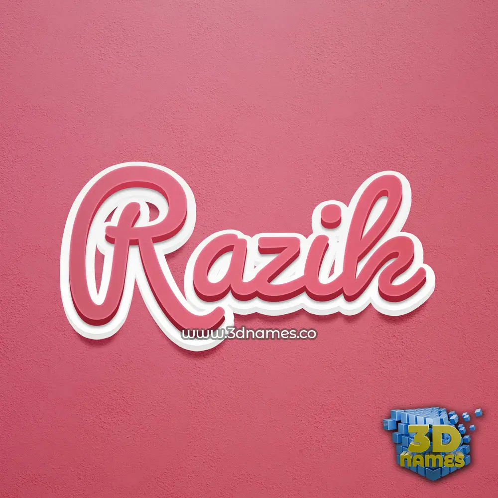 razik in Red Scribble style - 3D name wallpaper