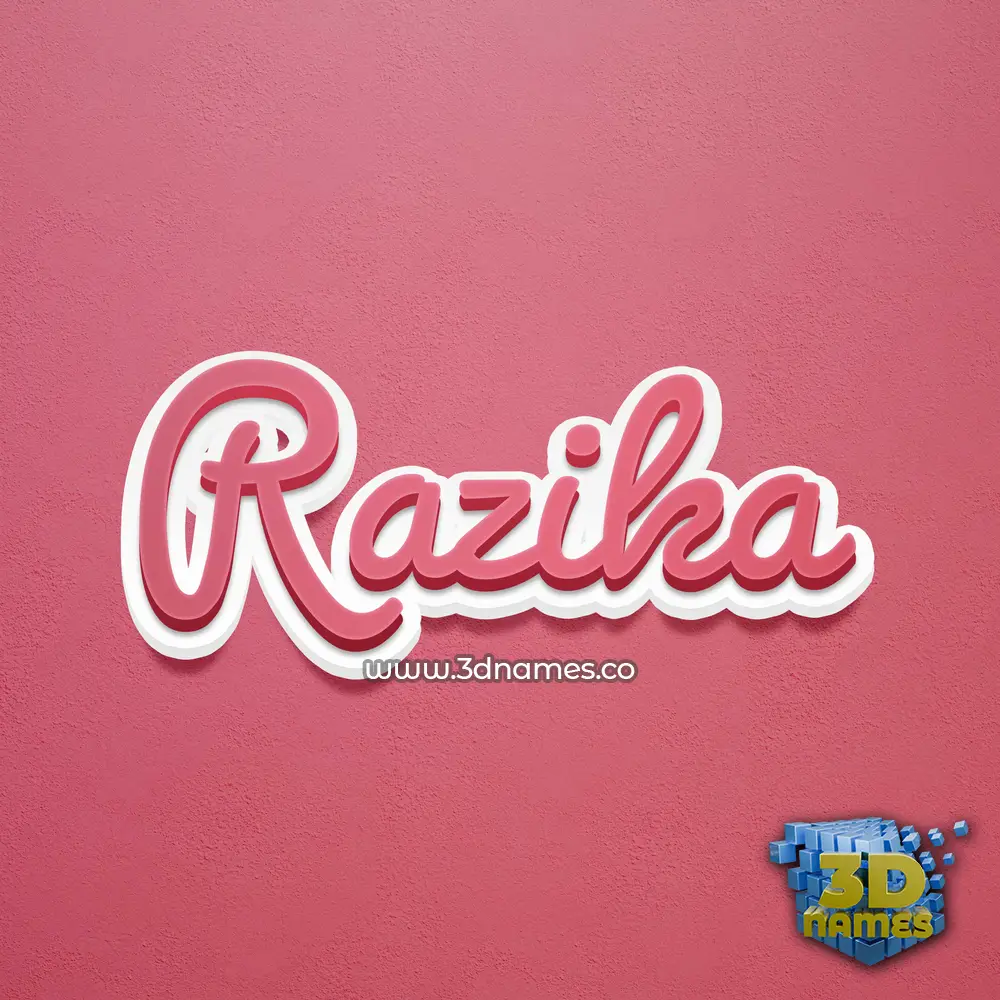 razika in Red Scribble style - 3D name wallpaper