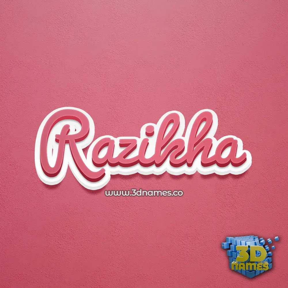 razikha in Red Scribble style - 3D name wallpaper