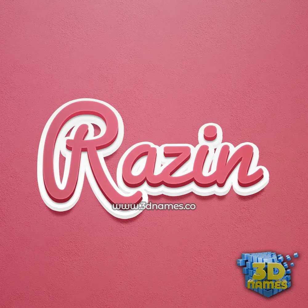 razin in Red Scribble style - 3D name wallpaper