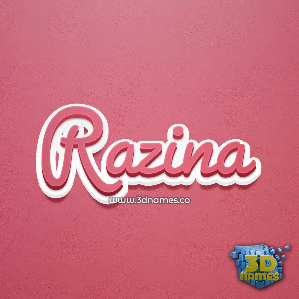 razina in Red Scribble style - 3D name wallpaper