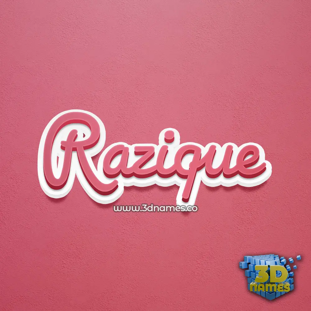razique in Red Scribble style - 3D name wallpaper