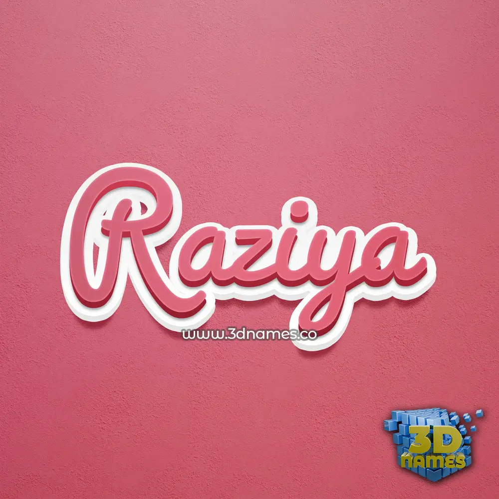 raziya in Red Scribble style - 3D name wallpaper