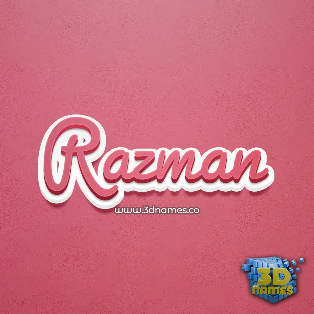 razman in Red Scribble style - 3D name wallpaper