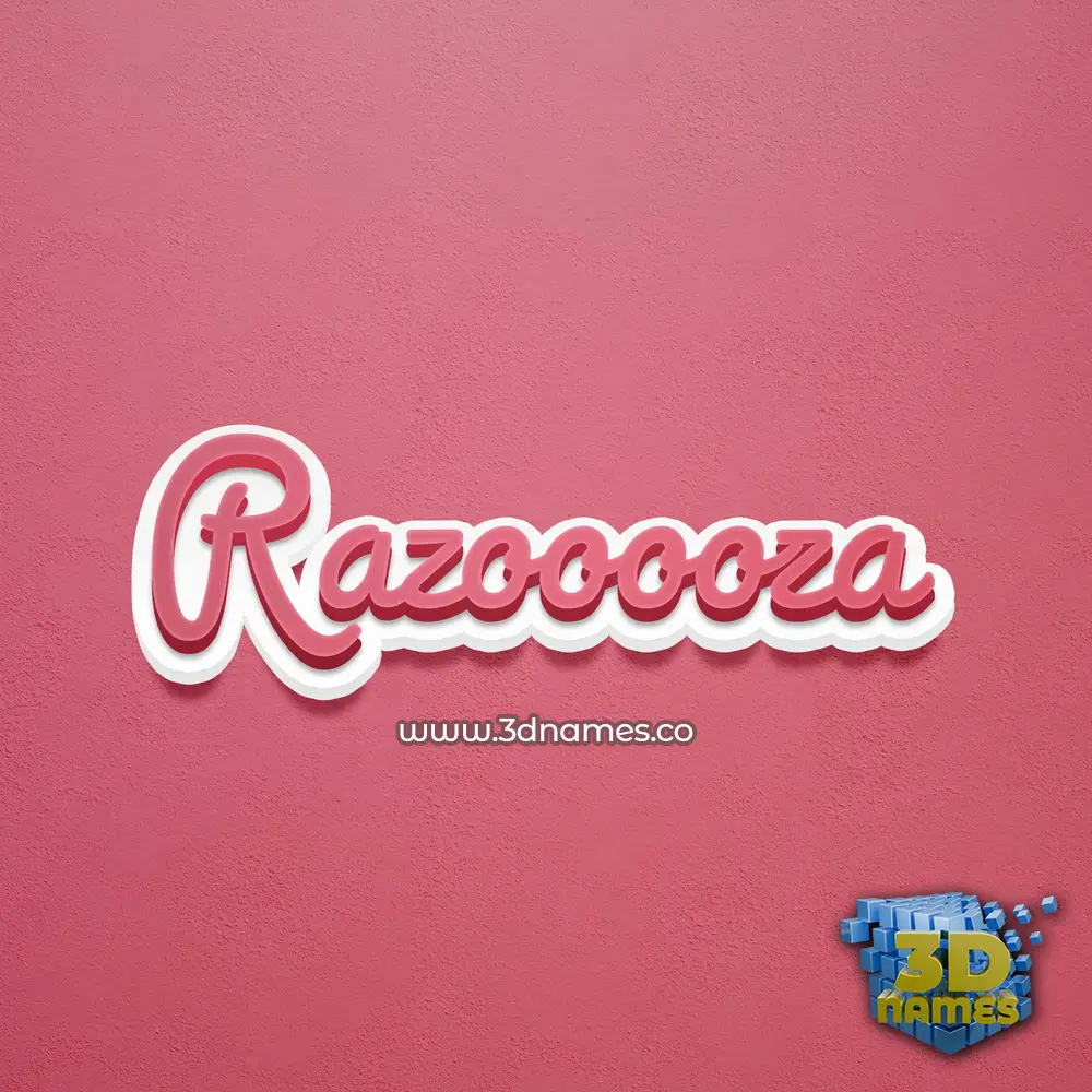 razooooza in Red Scribble style - 3D name wallpaper