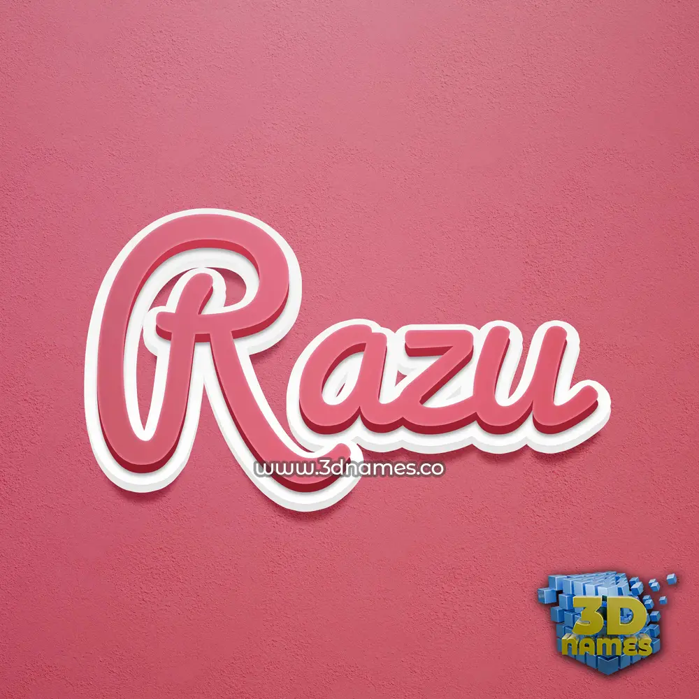 razu in Red Scribble style - 3D name wallpaper