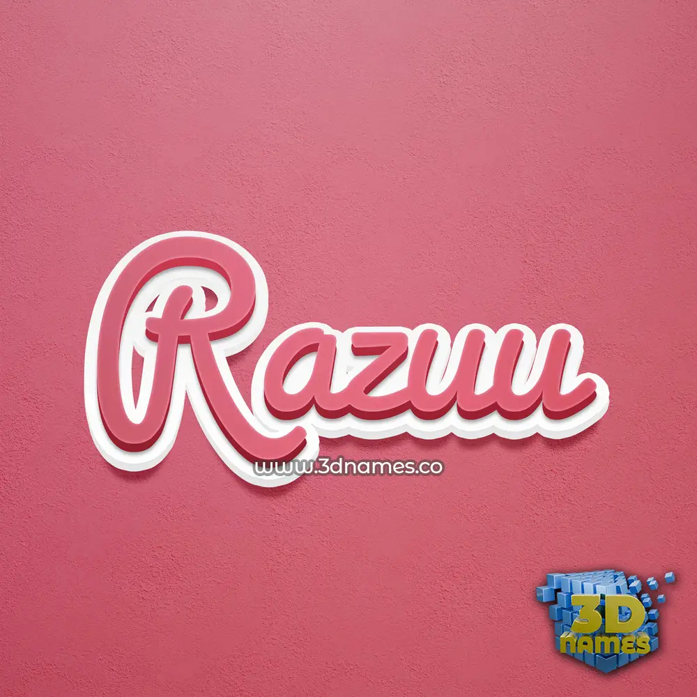 razuu in Red Scribble style - 3D name wallpaper