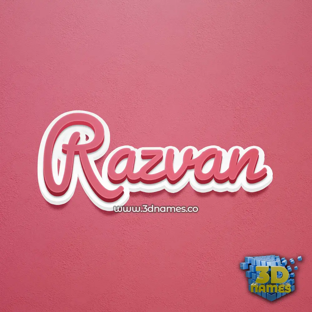 razvan in Red Scribble style - 3D name wallpaper