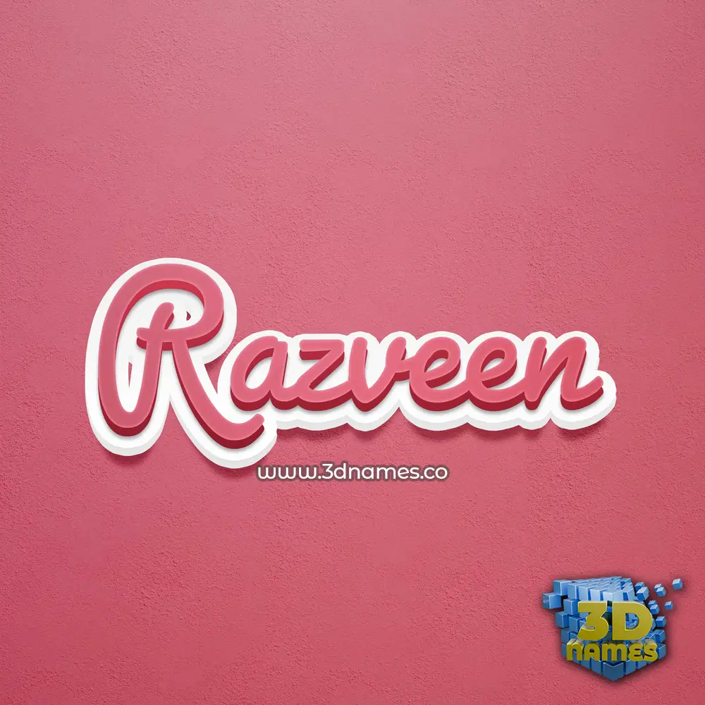 razveen in Red Scribble style - 3D name wallpaper